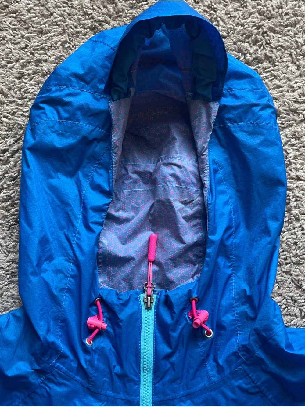 The North Face HyVent 2.5L Rain Jacket Women Medium Blue Waterproof Hooded Shell - Picture 2 of 16